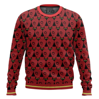 Black Cat Pattern Ugly Christmas Sweater