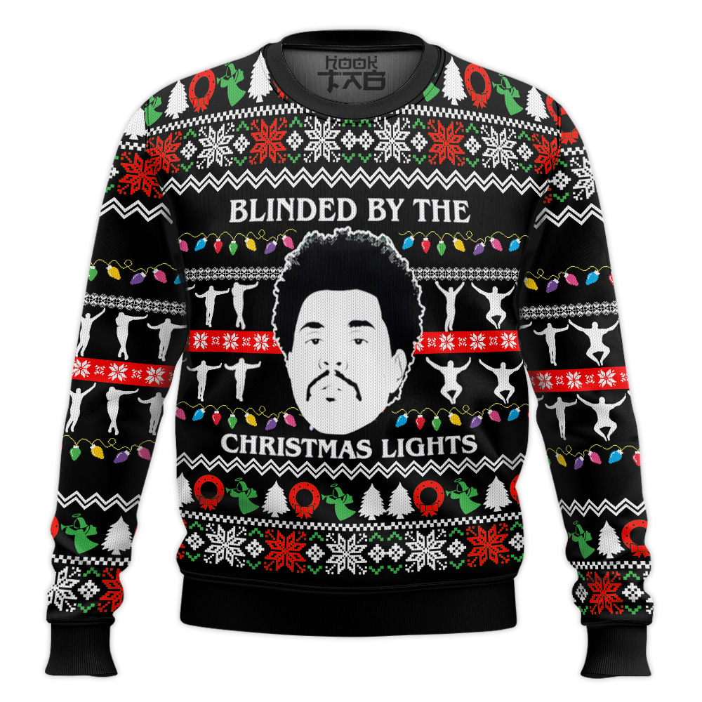 Hooktab Blinded By The Christmas Lights The Weeknd Ugly Christmas Sweater Hooktab Blinded By The Christmas Lights The Weeknd Ugly Christmas Sweater