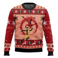 Hooktab Blood Dance Deadpool & Wolverine Ugly Christmas Sweater