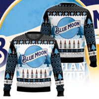 Hooktab Blue Moon Belgian White Ugly Christmas Sweater