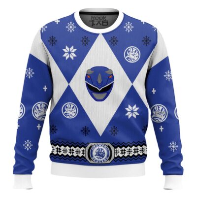 Blue Power Rangers Ugly Christmas Sweater