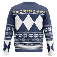 Hooktab Blue Ranger Mighty Morphin Power Ranger Ugly Christmas Sweater