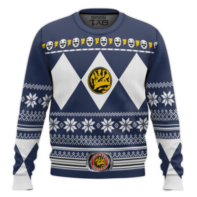 Blue Ranger Mighty Morphin Power Ranger Ugly Christmas Sweater