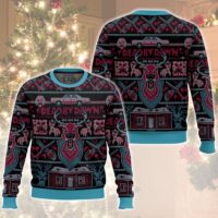 Hooktab Blue Threat Dead By Dawn Ugly Christmas Sweater