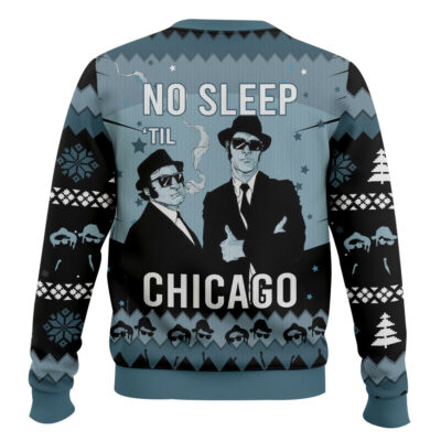 Hooktab Blues Brothers No Sleep Til Chicago Ugly Christmas Sweater