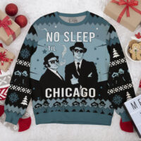Hooktab Blues Brothers No Sleep Til Chicago Ugly Christmas Sweater