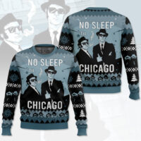 Hooktab Blues Brothers No Sleep Til Chicago Ugly Christmas Sweater