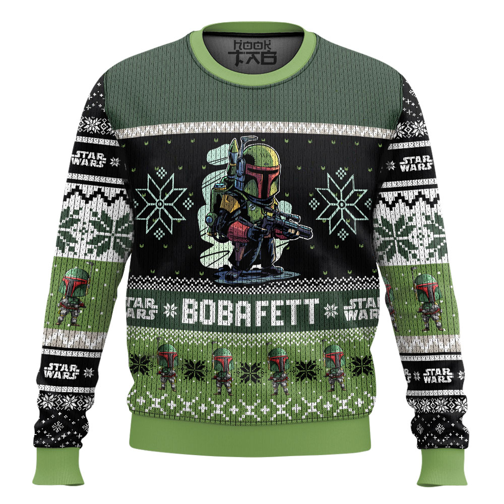 Hooktab Boba Fett Star Wars Ugly Christmas Sweater Hooktab Boba Fett Star Wars Ugly Christmas Sweater