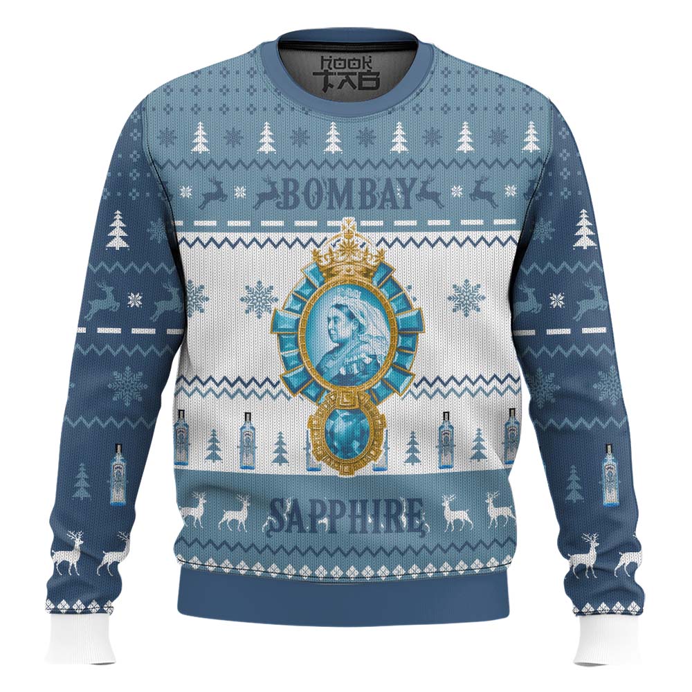 Hooktab Bombay Sapphire Ugly Christmas Sweater Hooktab Bombay Sapphire Ugly Christmas Sweater