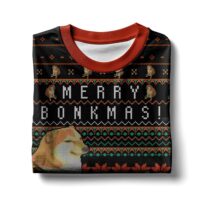 Hooktab Bonkmas Cheems Doge Meme Ugly Christmas Sweater
