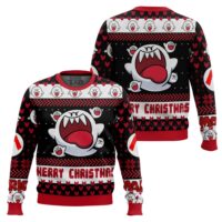 Hooktab Boo Mario Bros Ugly Christmas Sweater
