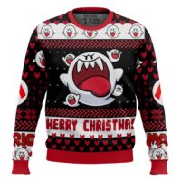 Hooktab Boo Mario Bros Ugly Christmas Sweater