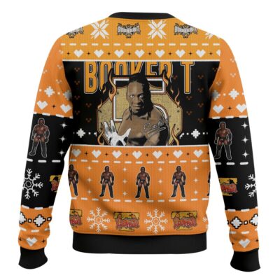Hooktab Booker T WWE Ugly Christmas Sweater