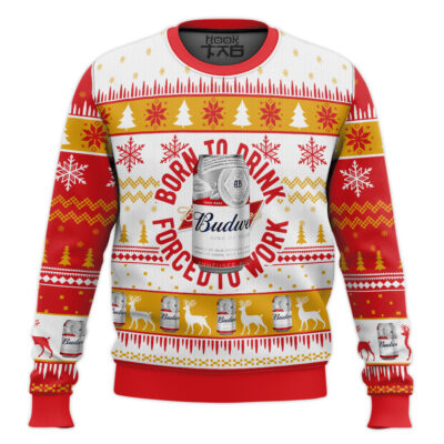 Born To Drink Budweiser Ugly Christmas Sweater