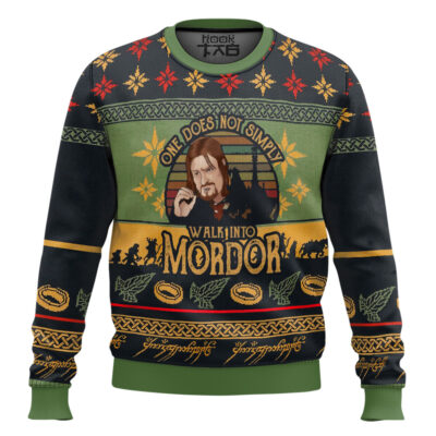 Boromir Simply Walk Into Mordor The Lord Of The Rings Ugly Christmas Sweater