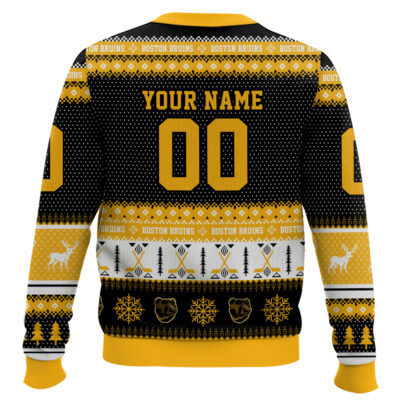 Hooktab Boston Bruins – Custom Name And Number Ugly Sweater