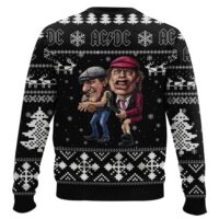 Hooktab Brian Johnson And Angus Young AC/DC Ugly Christmas Sweater