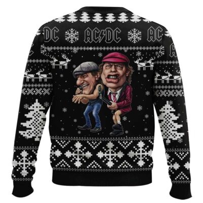 Hooktab Brian Johnson And Angus Young AC/DC Ugly Christmas Sweater