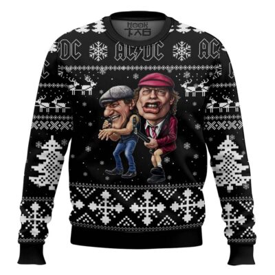 Brian Johnson And Angus Young AC/DC Ugly Christmas Sweater