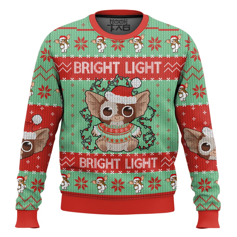 Hooktab Bright Light Gizmo Gremlins Ugly Christmas Sweater Hooktab Bright Light Gizmo Gremlins Ugly Christmas Sweater