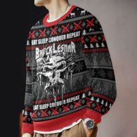 Hooktab Brock Lesnar Eat Sleep Conquer Repeat WWE Ugly Christmas Sweater