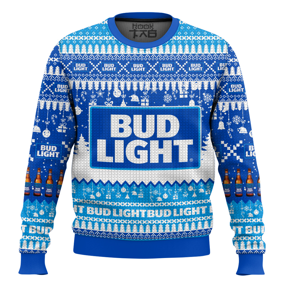 Hooktab Bud Light American Beer Ugly Christmas Sweater Hooktab Bud Light American Beer Ugly Christmas Sweater
