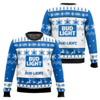Hooktab Bud Light American Lager Beer Ugly Christmas Sweater