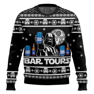 Bud Light Bar Tours Ugly Christmas Sweater