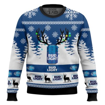 Bud Light Beer - Custom Name Ugly Christmas Sweater