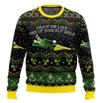 Buddy Hobbs Draw Me Like One Of Your Elf Girls Ugly Christmas Sweater