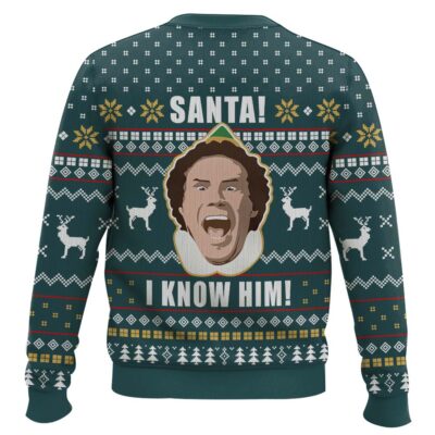 Hooktab Buddy Santa I Know Him Elf Ugly Christmas Sweater