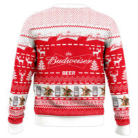 Hooktab Budweiser American Beer Ugly Christmas Sweater