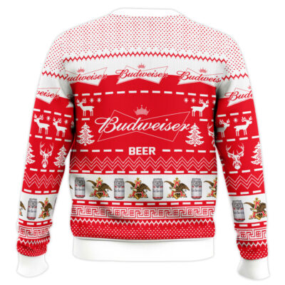 Hooktab Budweiser American Beer Ugly Christmas Sweater