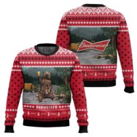 Hooktab Budweiser Bear Ugly Christmas Sweater