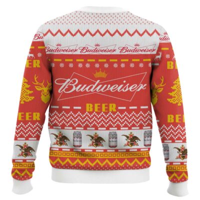 Hooktab Budweiser Beer Ugly Christmas Sweater