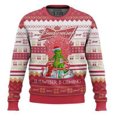 Budweiser Is Coming Ugly Christmas Sweater