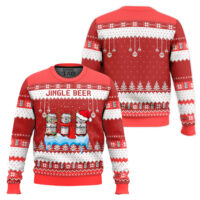 Hooktab Budweiser Jingle Beer Ugly Christmas Sweater