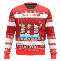 Hooktab Budweiser Jingle Beer Ugly Christmas Sweater