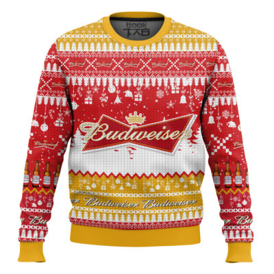 Budweiser Lager Beer Ugly Christmas Sweater