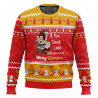 Hooktab Budweiser Merry Kissmyass Ugly Christmas Sweater