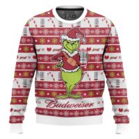 Hooktab Budweiser The Grinch Ugly Christmas Sweater
