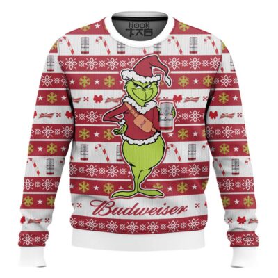 Budweiser The Grinch Ugly Christmas Sweater