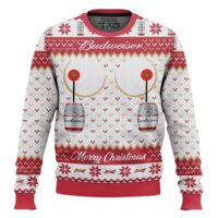 Hooktab Budweiser Titties Funny Ugly Christmas Sweater