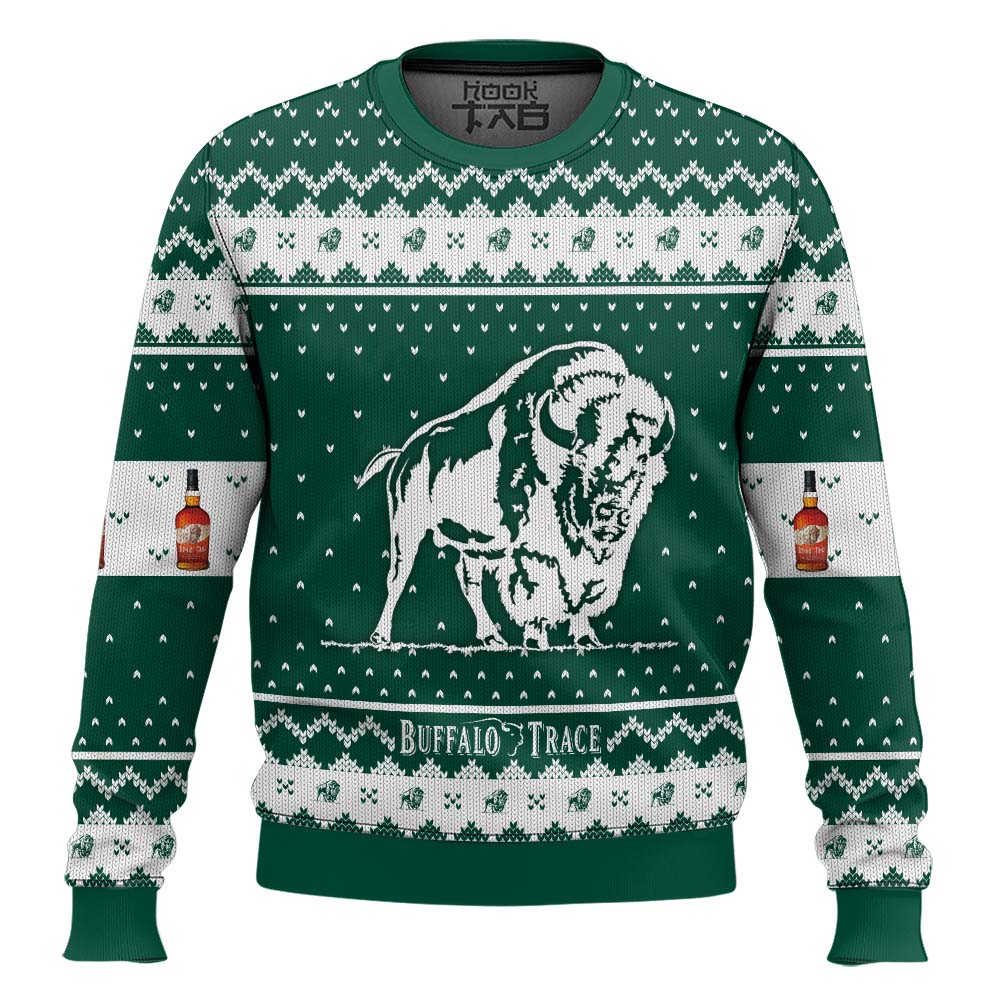 Hooktab Buffalo Trace Bourbon Whiskey. Ugly Christmas Sweater Hooktab Buffalo Trace Bourbon Whiskey. Ugly Christmas Sweater