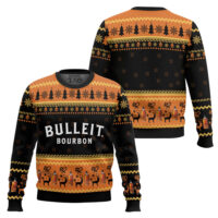 Hooktab Bulleit Bourbon Whiskey Ugly Christmas Sweater