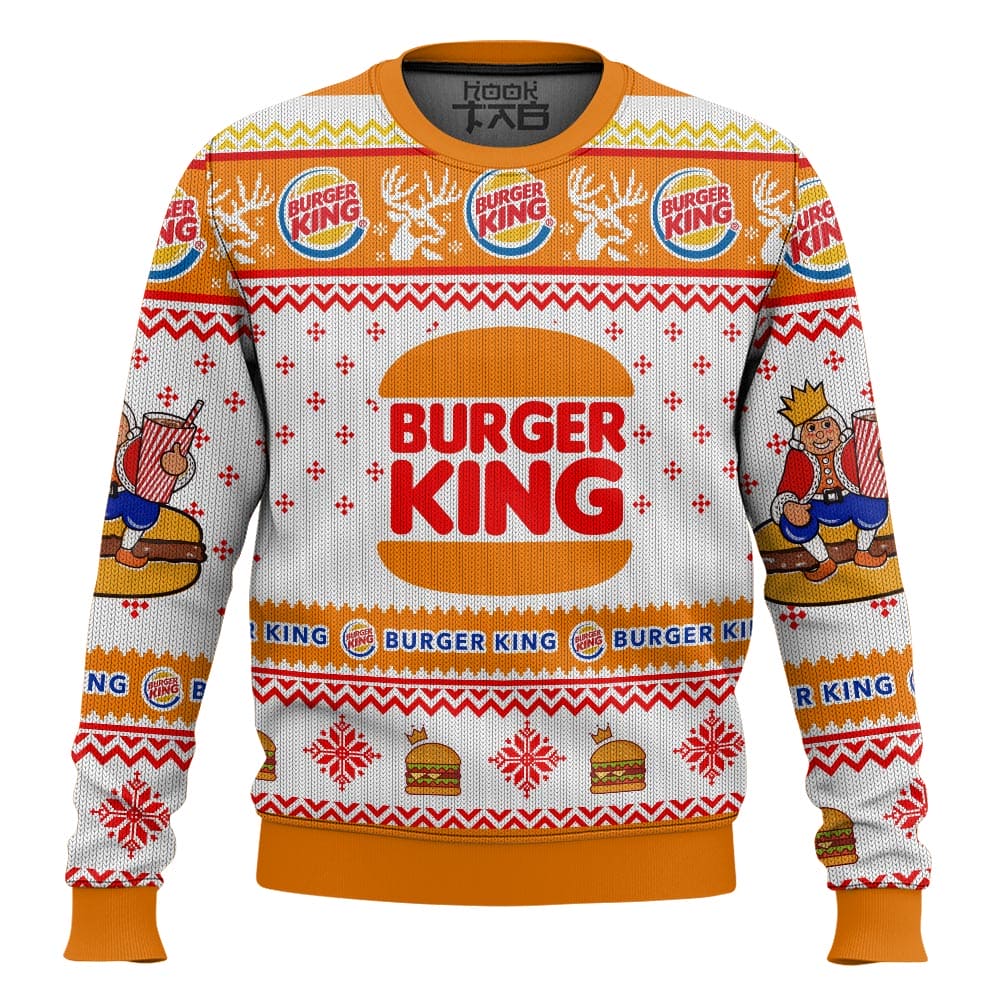 Hooktab Burger King Ugly Christmas Sweater Hooktab Burger King Ugly Christmas Sweater