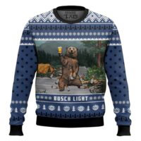 Hooktab Busch Light Bear Ugly Christmas Sweater
