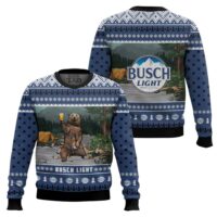 Hooktab Busch Light Bear Ugly Christmas Sweater