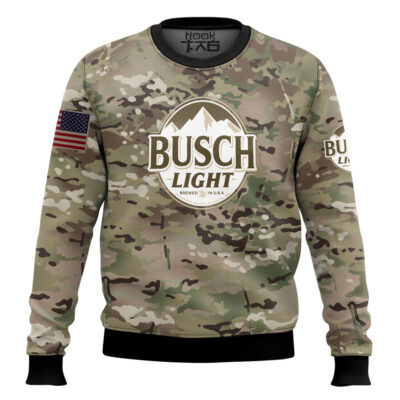 Busch Light Camo Ugly Christmas Sweater