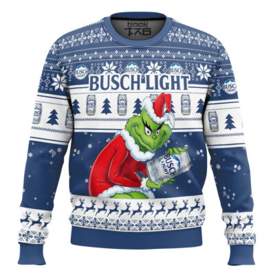 Busch Light Grinch Ugly Christmas Sweater